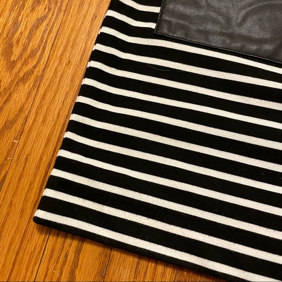 Striped Dress with Faux Leather Pockets - Picture 2 of 4